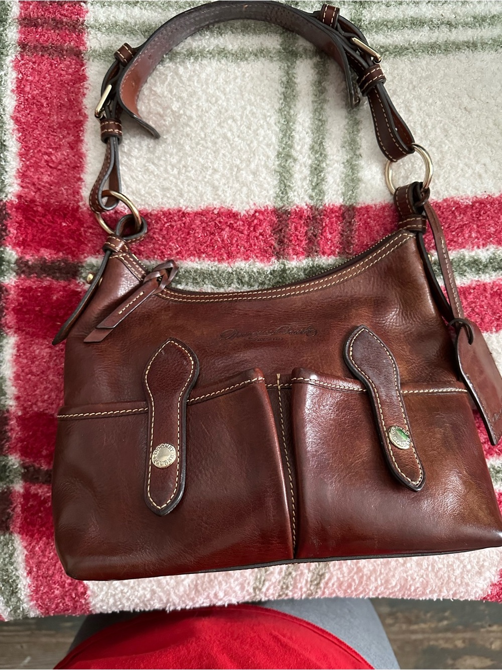 Dooney and Bourke Small Lucy Brown Leather Bag